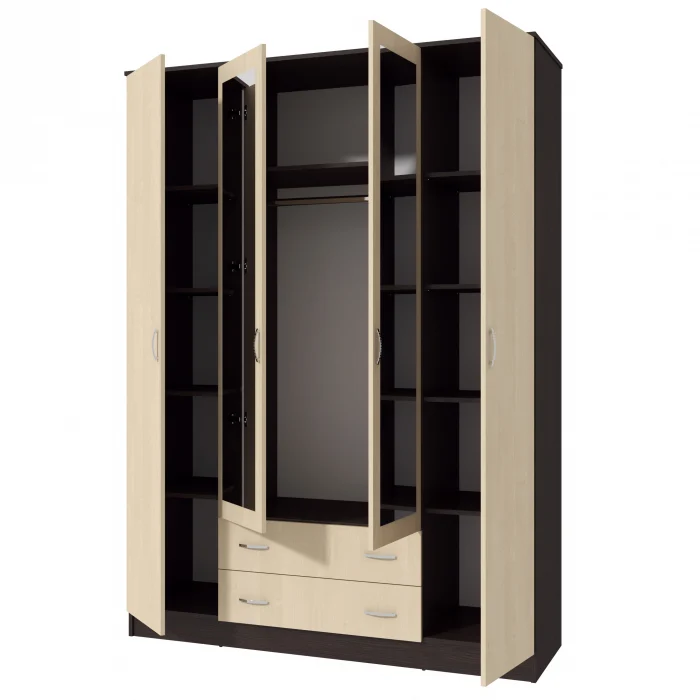 Dulap Garmonia 4U Wenge+Mesteacan 160x50x220 cm [2]