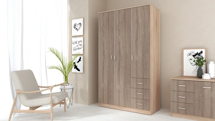 MOBILIER LIVING - Dulap Ionut, 120x50x200 cm, sonoma/trufe