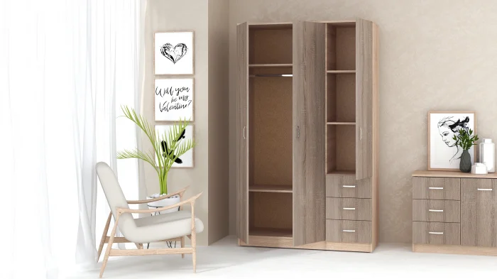 Dulap Ionut, 120x50x200 cm, sonoma/trufe [1]