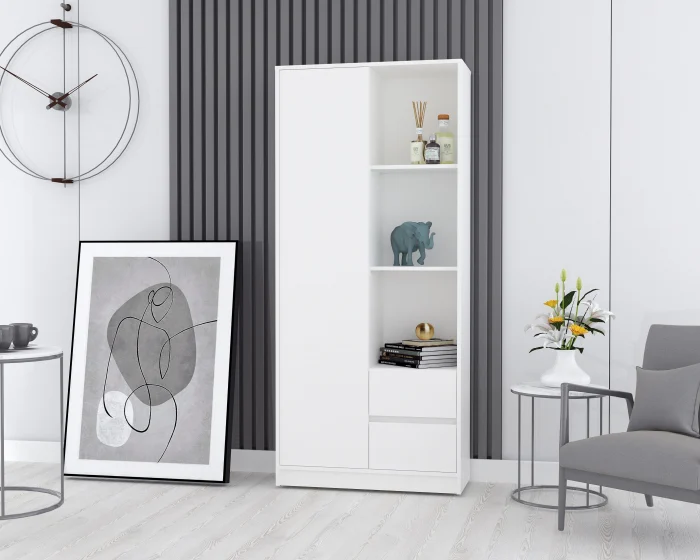 Dulapuri - Dulap MP1 - 1U+2S, 80x33x180 cm, alb