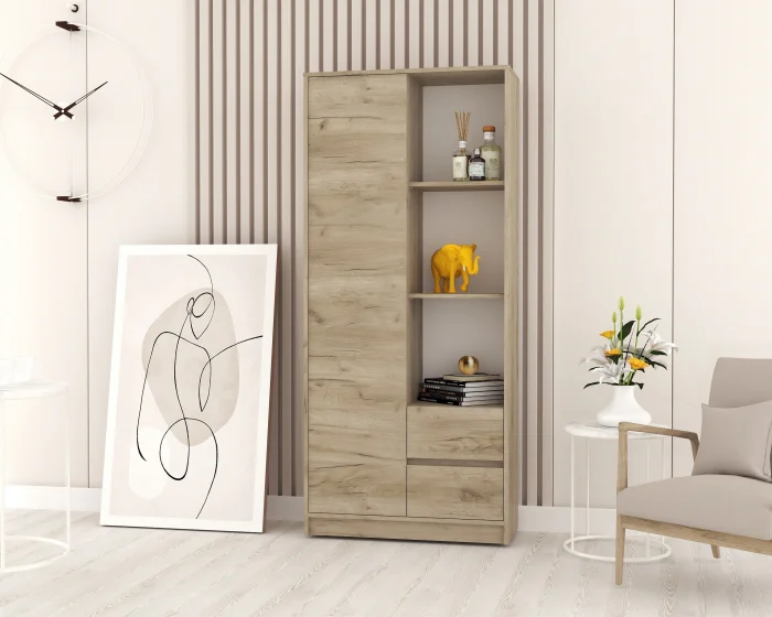 Dulapuri - Dulap MP1 - 1U+2S, 80x33x180 cm, Stejar K002