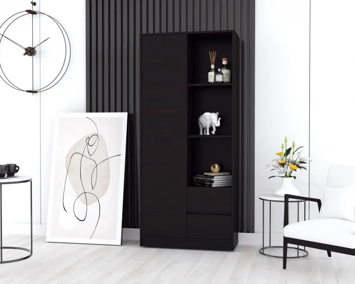 Dulapuri - Dulap MP1 - 1U+2S, 80x33x180 cm, Wenge