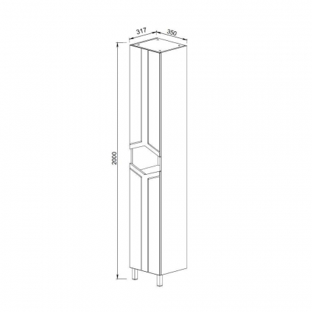 Dulap Palermo, 35x200x31cm, Alb [3]