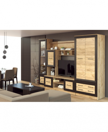 Acasa - Living Kaspiy, 300x52x210 cm, Stejar K003