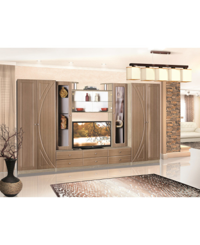 MOBILIER LIVING - LIVING OMEGA CIOCOLATA 340x50x231cm