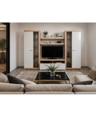 MOBILIER LIVING - LIVING SONATA SONOMA+ALB, 280x45x197cm