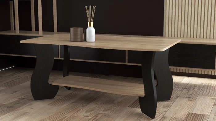 MOBILIER LIVING - Masa Cafea Granat Wenge+Sonoma