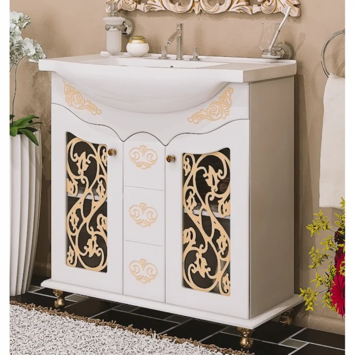 Masca baie + Lavoar - Masca baie + lavoar Pearl, 85x90x51cm, Aur