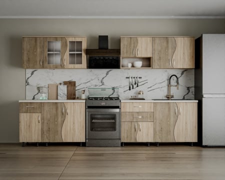 Bucatarii - Bucatarie Paula S 2.6m sonoma si trufe - mobila bucatarie moderna