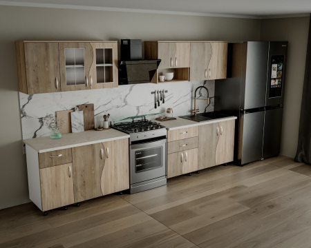 Bucatarie Paula S 2.6m sonoma si trufe - mobila bucatarie moderna [2]