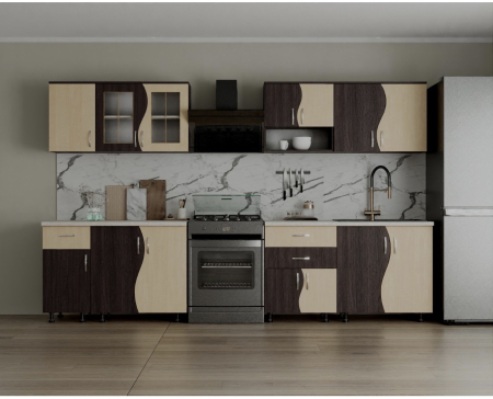 Bucatarie Paula S 2.6m wenge si mesteacan - mobila bucatarie moderna [2]