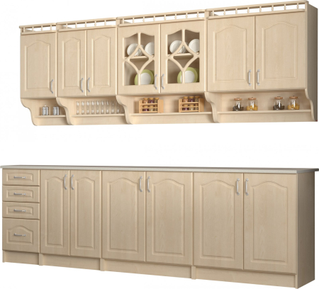 Mobila Bucatarie 260cm Mesteacan Alfa Mebel - Set Mobilier Bucatarie [1]