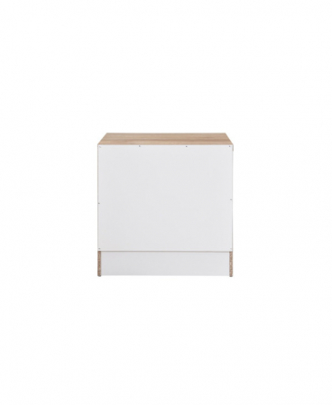 Noptiera Luna cu 2 sertare, culoare Alb+Sonoma, 50x40x50cm [4]