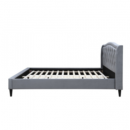 Pat tapitat Chelsea, 140x200, cadru din lemn cu somiera fixa, culoare Gri [4]