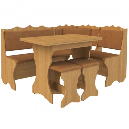 Coltare de bucatarie - Set bucatarie Siria, cu masa extensibila si 2 tabureti cires