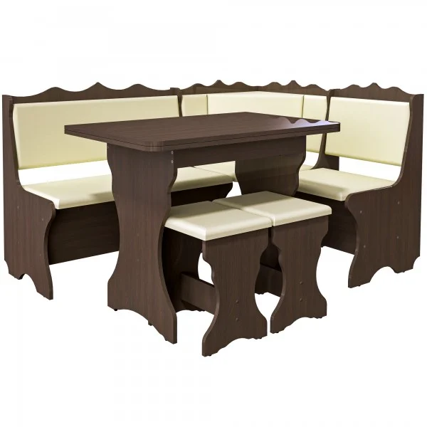 Coltare de Bucatarie - Set bucatarie Siria, cu masa extensibila si 2 tabureti wenge