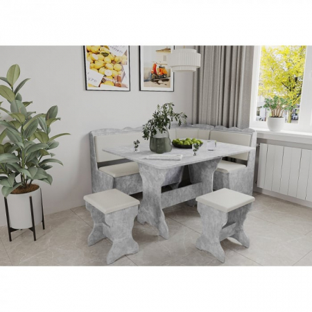 Coltare de Bucatarie - Set coltar bucatarie Rodos, Gri (Nimfa) + Fildes