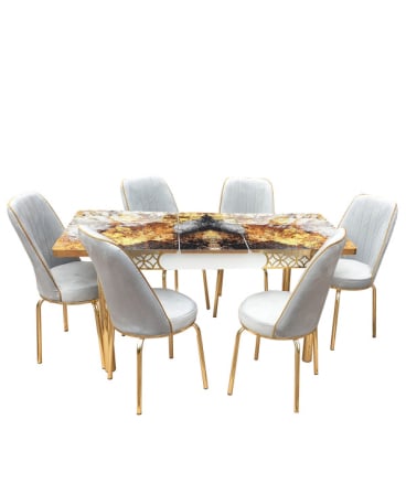 Mese si Scaune - SET MASA 6 SCAUNE ALTIN 6