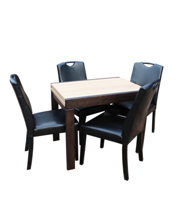 SET MASA KORS + 4 SCAUNE 6002, SONOMA-NEGRU [1]