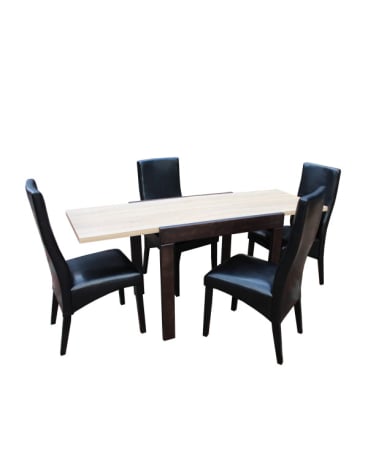 Acasa - SET MASA KORS + 4 SCAUNE 6012, SONOMA-NEGRU