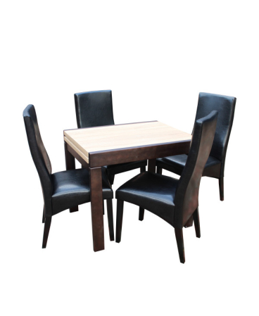 SET MASA KORS + 4 SCAUNE 6012, SONOMA-NEGRU [1]