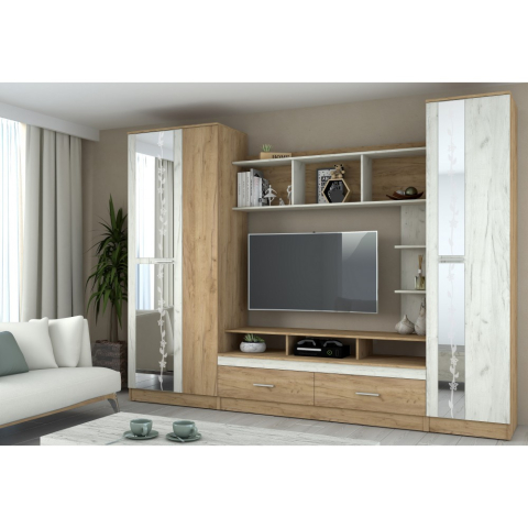 Living set - Set mobila living Atlantida RO, 280x53x213 cm, stejar k003/k001