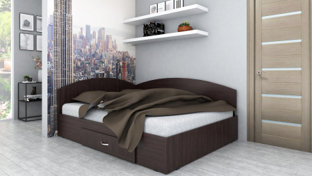 Paturi - Set Pat Colt 120 + Saltea MR, Wenge