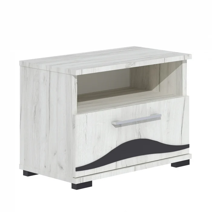 Pat cu 2 Noptiere  Laguna Pal Melaminat Stejar K001 - Set Mobilier Dormitor [3]