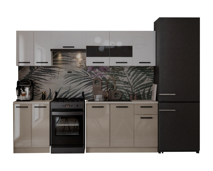 Bucatarie DARIA 2,4M alb+cappucino [2]