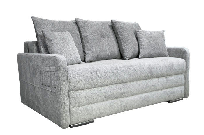 CANAPEA BASIC BRAT INGUST 2 LOCURI extensibila stofa plusata albastra Wind 76 [2]