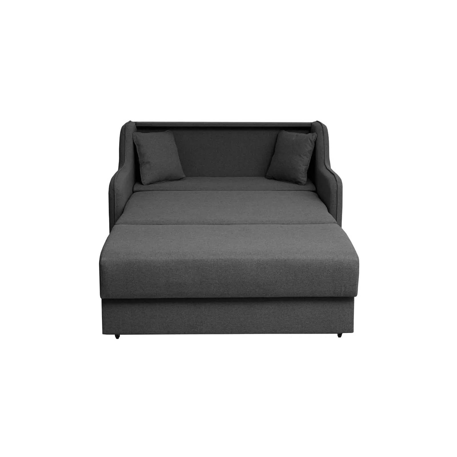 Canapea Gala 2 locuri extensibila stofa gri inchis [3]