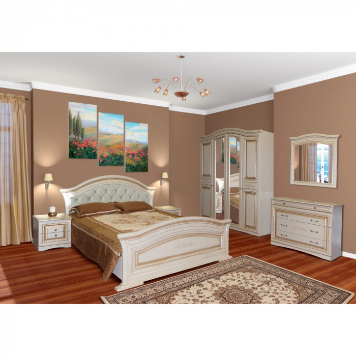 DORMITOR NIKOL 4 usi, mesteacan, tapitat [1]