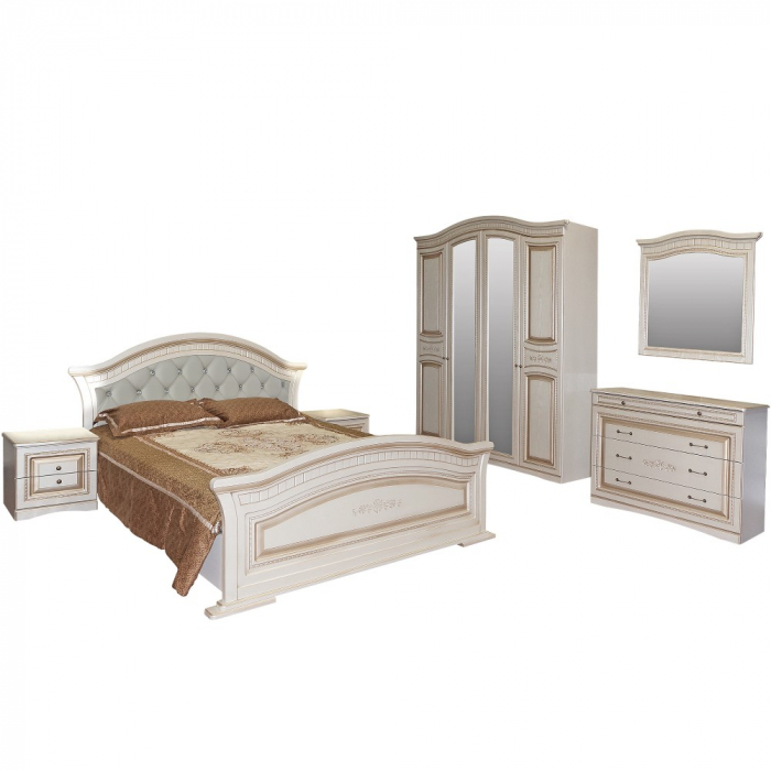 DORMITOR NIKOL 4 usi, mesteacan, tapitat [2]