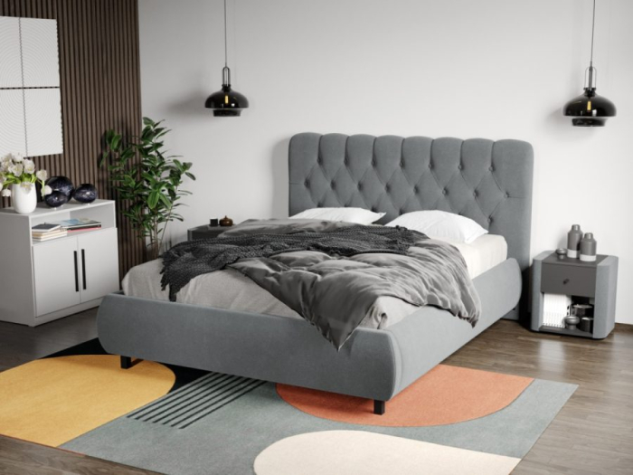 DORMITOR PERO cu dulap cu 4 usi batante si oglinda si pat tapitat [8]