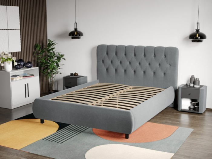 DORMITOR PERO cu dulap cu 4 usi batante si oglinda si pat tapitat [9]