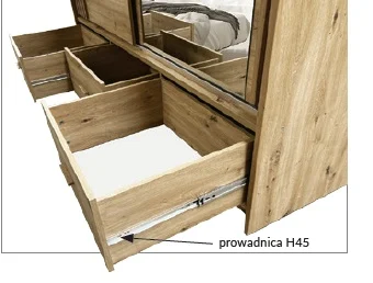 Dressing CANADA stejar artisan, 2 usi culisante si 3 sertare [3]