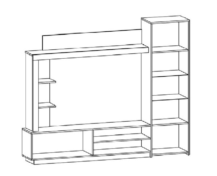 LIVING TRENTO stejar sonoma si alb [2]