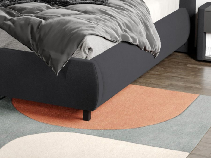 PAT tapitat MEGA catifea gri inchis cu somiera rabatabila si lada de depozitare [3]