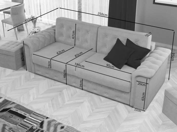 Set OLIMP canapea extensibila si fotolii fixe [8]