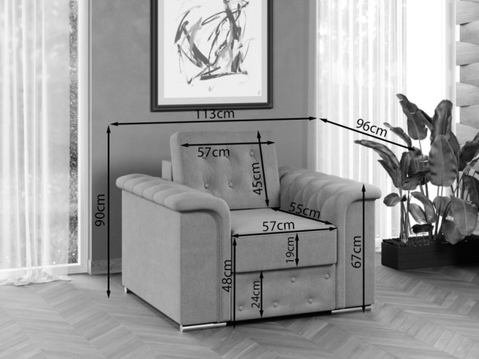 Set OLIMP canapea extensibila si fotolii fixe [7]