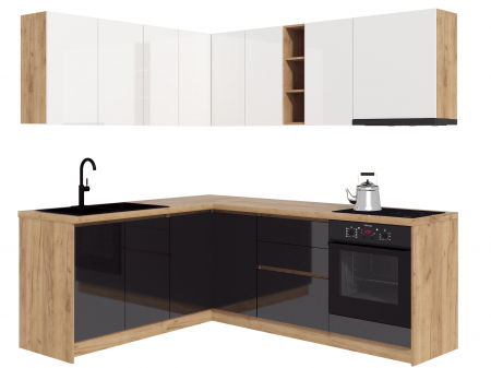 Bucatarie colt CHELSEA V1 alb+gri antracit [1]