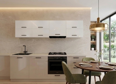 Set bucatarie - bucatarie-daria-mdf-lucios-alb-cappucino-mobila-actual-barlad