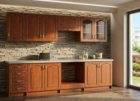 Set bucatarie - bucatarie olea calvados 2,6m cu spatiu cuptor mobila actual barlad