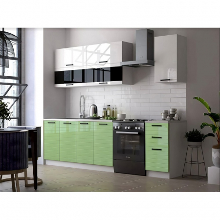 Mobila bucatarie - Bucatarie TEHNO-3 MDF 2m verde lucios