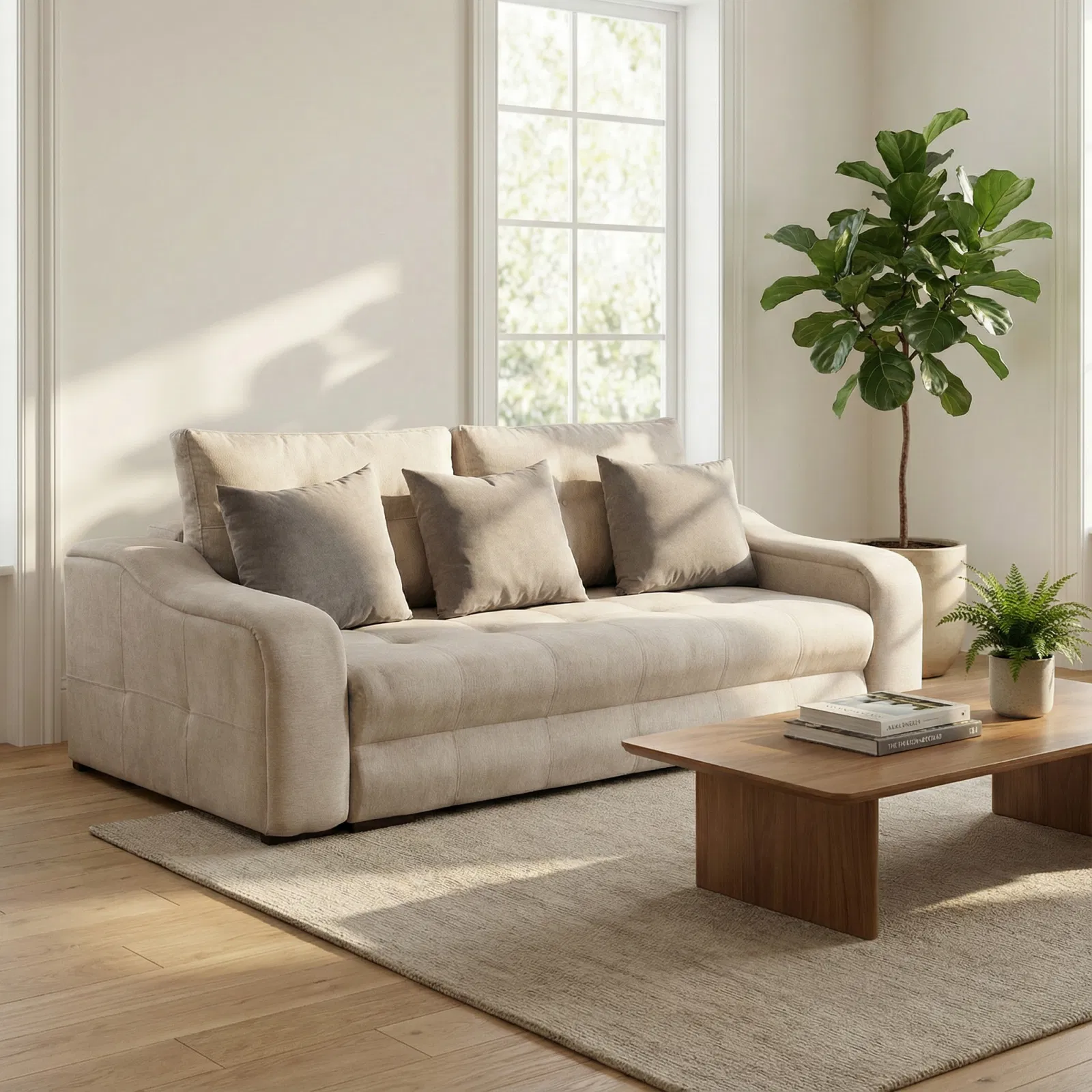 CANAPEA ATENA extensibila stofa bej Austin 3 [2]