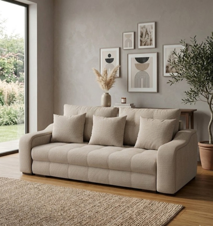 Canapele 3 locuri extensibile - canapea-atena-extensibila-bej-mobila-actual-barlad