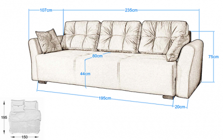 CANAPEA AURORA extensibila 150 configurabila [6]