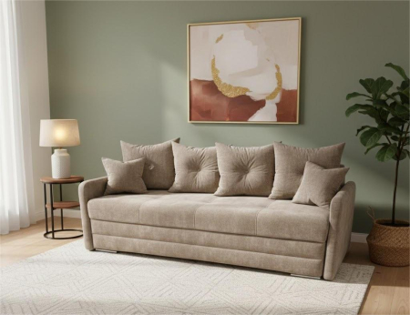 Canapele 3 locuri extensibile - CANAPEA BASIC BRAT INGUST 3 LOCURI extensibila stofa bej Austin 3