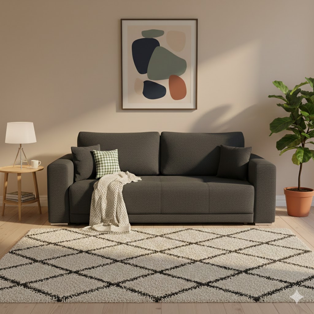 Canapele - Canapea BERNA B extensibila 3 locuri cu lada depozitare stofa gri Neve 90