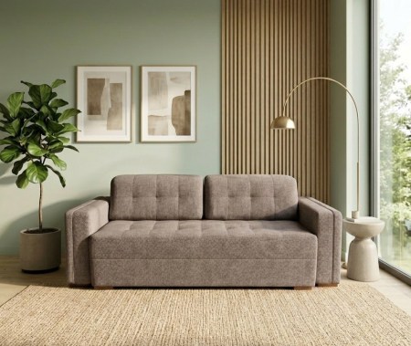 Canapele 3 locuri extensibile - CANAPEA GAUDI extensibila stofa bej deschis Austin 3